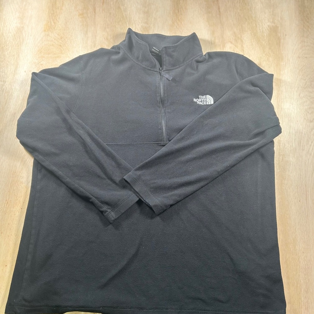 The North Face Mens XXL Black Quarter Zip Fleece Pullover Sweater NF0A4AKP